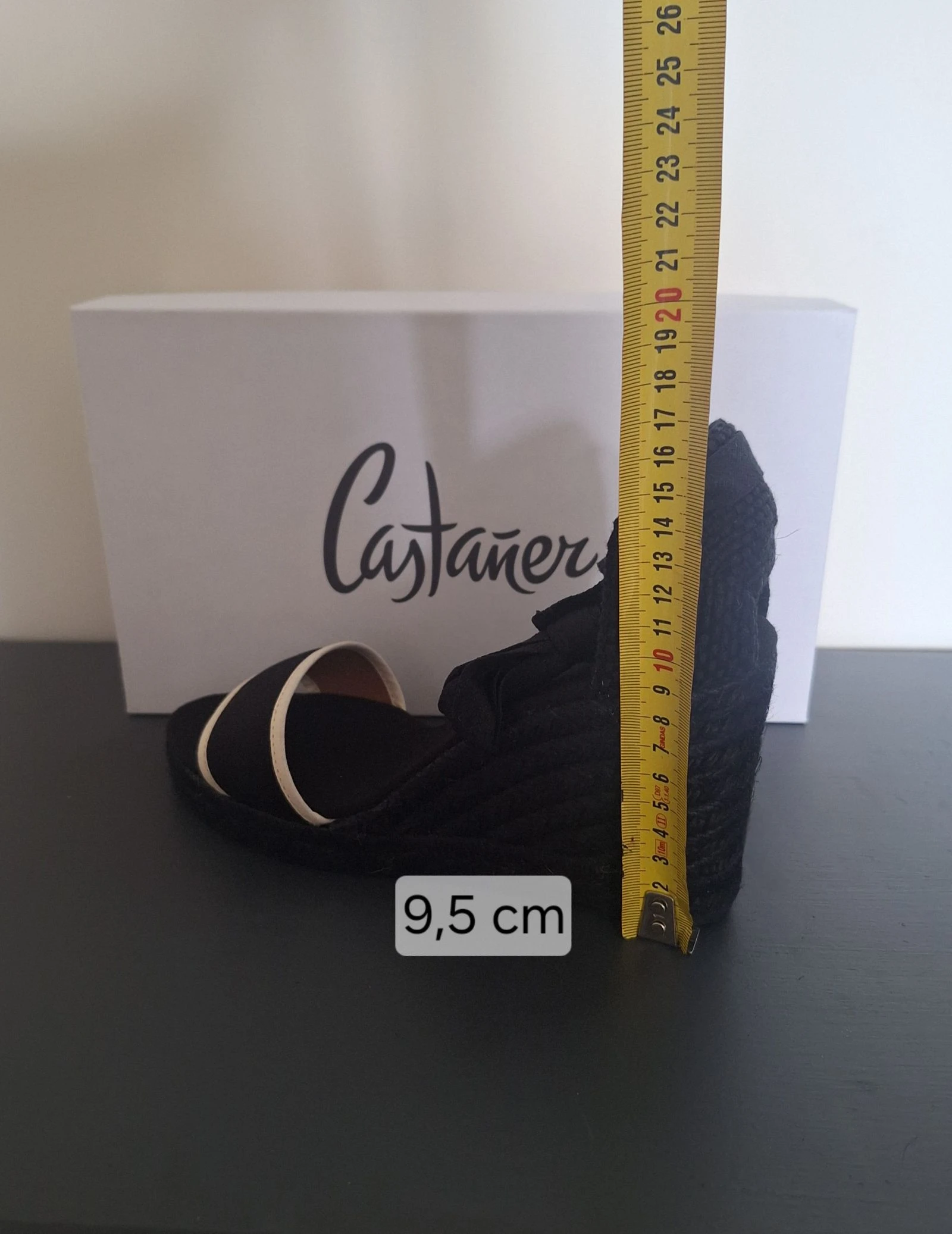Castañer noir avec crème espadrilles / chaussures à talons carrés taille 41 – photo 6